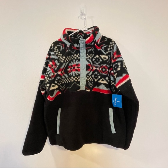 Columbia Sweater - M Big Timber Peak FS Sherpa Half Snap - Picture 1 of 2